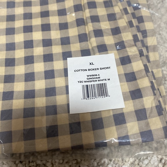 NWT WeWoreWhat Cotton Boxer Short in Whisper White Check Gingham - Picture 6 of 8
